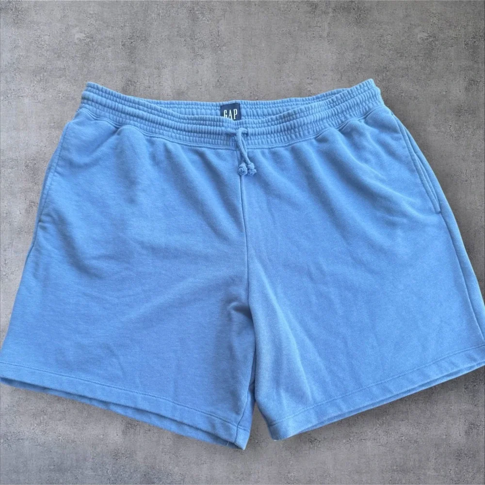 GAP French Terry Sweat Shorts XL Blue Elastic Drawstring Waist Comfort Pull-on